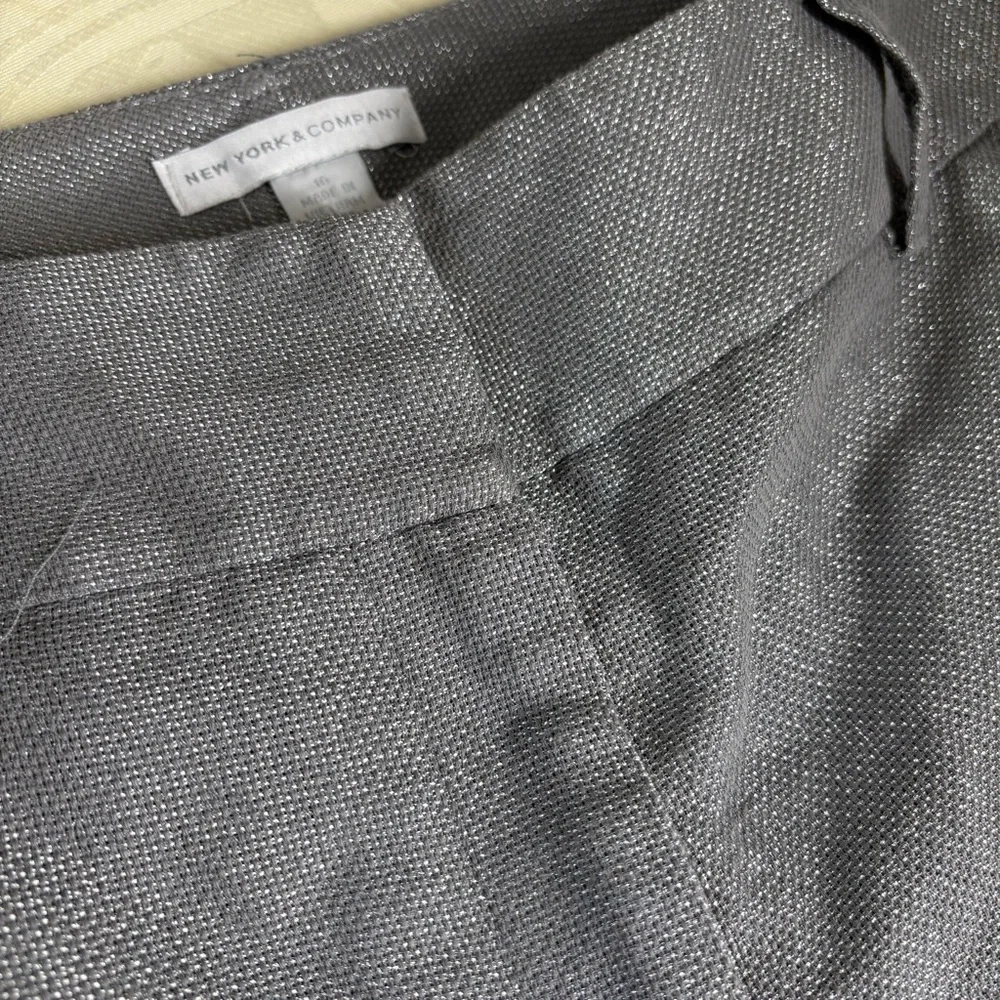 New York & Company Gray metallic Flat Front Shorts